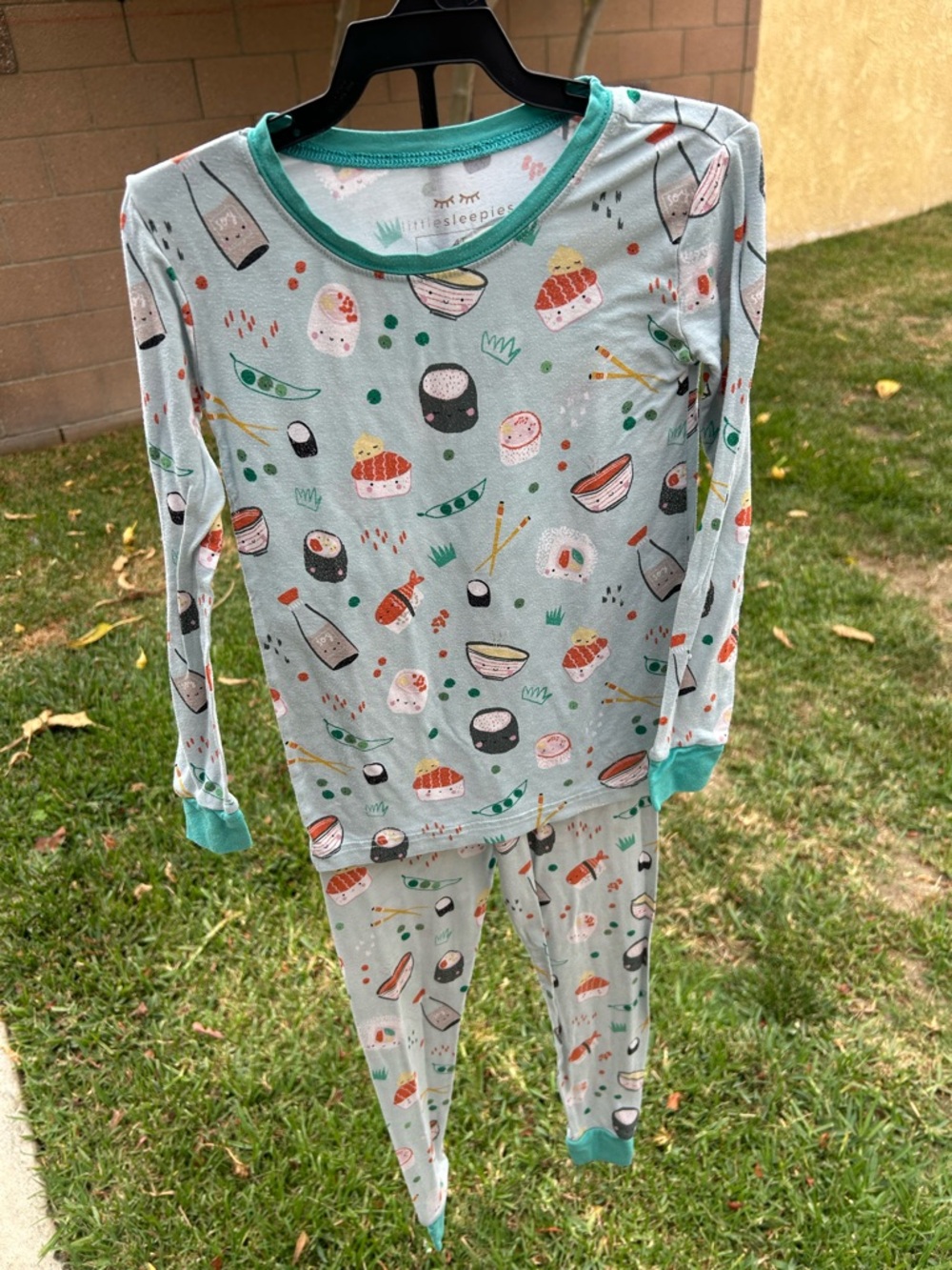 Little Sleepies Light Aqua Sushi Print Pajama Set